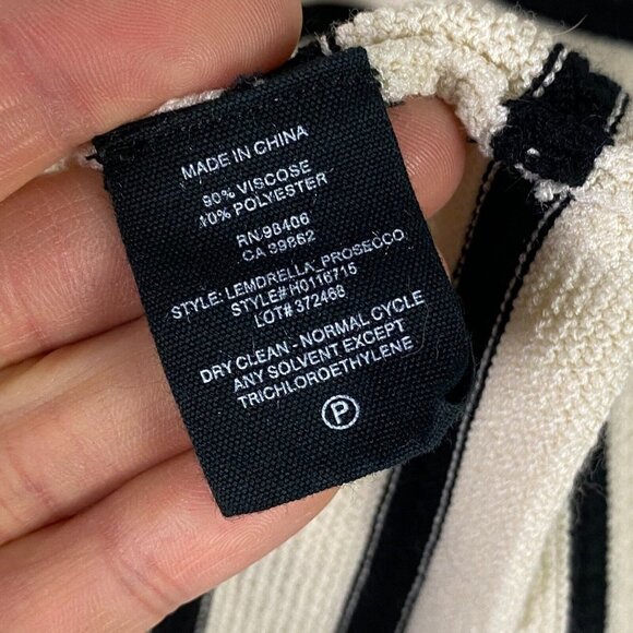 Theory Black and Cream Striped Dress - Picture 5 of 11